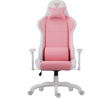 SENSE7 Spellcaster FUKU PU bielo-ružová / Herná stolička / Eko-koža / nastaviteľné / pojazdové kolieska / nosnosť 150 kg 