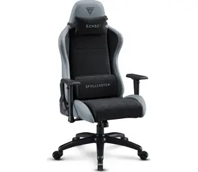 SENSE7 Spellcaster FUKU XL PU čierno-šedá / Herná stolička / Alcantara / nastaviteľné / pojazdové kolieska / nosnosť 160 kg 