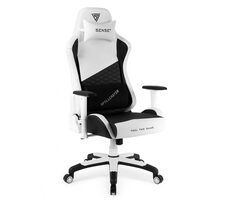 SENSE7 Spellcaster Senshi Edition XL bielo-čierna / Herná stolička / umelá koža / nastaviteľné / pojazdové kolieska / 160kg