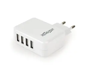 Gembird EG-U4AC-02 biela / sieťová nabíjačka / 3100mA / 15W / 4X USB