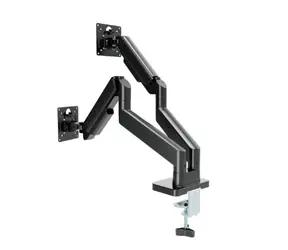 Gembird MA-DA2-06 Držiak 2 monitorov na stôl čierna / do 32” a 10 kg / naklápací