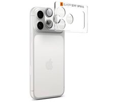 Spigen Glass TR EZ Fit Optik Pro XL sklo na fotoaparát pre Apple iPhone 17 Pro Max strieborná