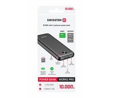 Swissten WORX PRE čierna / Powerbanka / 10000mAh / 2x USB-A + 1x USB-C