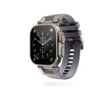 Epico FKM Rubber Pre remienok s nerezovým zapínaním pre Apple Watch SE (44mm)/Series 1-9 (42/44/45mm) sivá