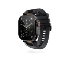 Epico FKM Rubber Pre remienok s nerezovým zapínaním pre Apple Watch SE (44mm)/Series 1-9 (42/44/45mm) čierna