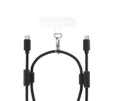 Epico šnúrka na telefón s USB-C na USB-C káblom 80-145cm čierna 