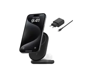Belkin BOOST CHARGE Qi2 Magnetický nabíjací stojan 2v1 čierna / skladacia / 15W