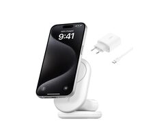Belkin BOOST CHARGE Qi2 Magnetický nabíjací stojan 2v1 biela / skladacia / 15W