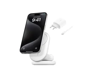 Belkin BOOST CHARGE Qi2 Magnetický nabíjací stojan 2v1 biela / skladacia / 15W