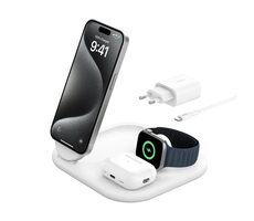 Belkin BOOST CHARGE Qi2 Magnetický nabíjací stojan 3v1 biela / skladacia / 15W