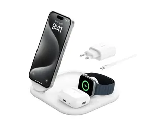 Belkin BOOST CHARGE Qi2 Magnetický nabíjací stojan 3v1 biela / skladacia / 15W