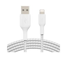 Belkin BOOST CHARGE kábel opletený USB-A na Lightning biela / 1m 