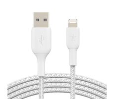 Belkin BOOST CHARGE kábel opletený USB-A na Lightning biela / 2m 