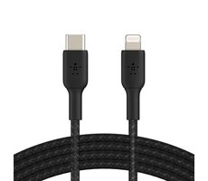 Belkin BOOST CHARGE kábel opletený USB-C na Lightning čierna / 1m 
