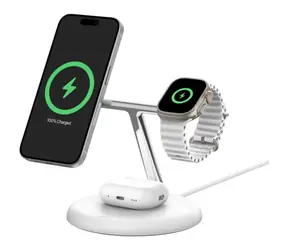 Belkin BOOST CHARGE PRE Qi2 Bezdrôtová nabíjacia stanica 3v1 biela / 15W
