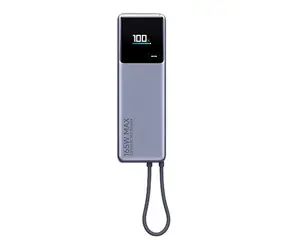 XIAOMI PowerBanka 10000mAh šedá / 165W / displej / integrovaný kábel / 1x USB-C 