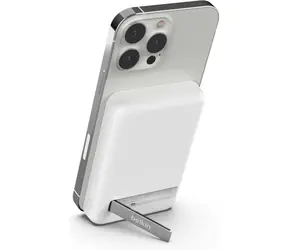 Belkin BOOST CHARGE MagSafe Magnetická Bezdrôtová PowerBanka so stojanom 5000mAh biela / 10W / USB-C