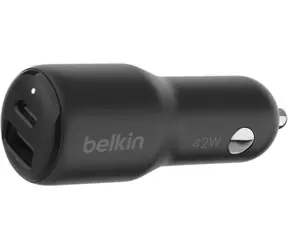 Belkin BOOST CHARGE nabíjačka do auta čierna / USB-C / USB-A / 42W / PD