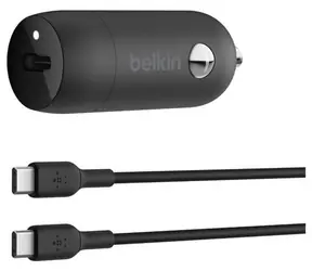 Belkin BOOST CHARGE nabíjačka do auta čierna /USB-C/30W/PD/s 1m káblom USB-C