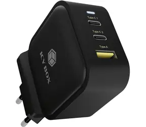 Icy Box IB-PS103-PD čierna / nabíjačka / 2x USB-C / 1x USB-A / PD 3.0 65W + QC 3.0 36W