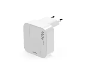 HAMA rýchla USB nabíjačka GaN biela / 2x USB-C / PD / QC / 40 W / skladacia