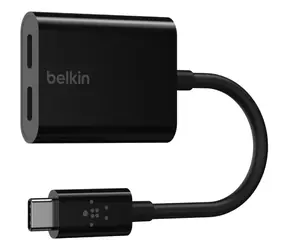 Belkin USB-C adaptér audio/napájanie čierna / 2x USB-C / 60W