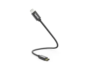 HAMA MFi USB-C Lightning kábel pre Apple čierna / 0.2 m / opletený
