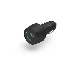 HAMA rýchla USB nabíjačka do vozidla čierna / 2x USB-C / 45 W