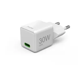 HAMA rýchla USB nabíjačka biela / USB-C / 30 W / super-mini