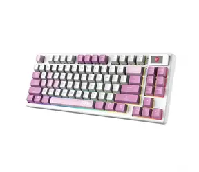 MSI FORGE GK600 TKL fialová / Bezdrôtová herná klávesnica / mechanická / RGB / USB-C / BT / DE layout