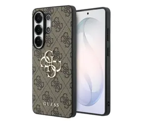 Guess PU 4G Metal Logo Zadný Kryt pre Samsung Galaxy S26 Ultra Brown