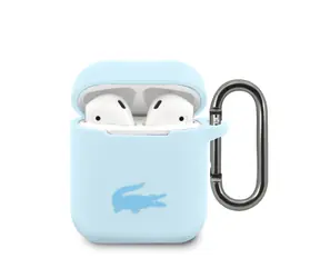 Lacoste Liquid Silicone Glossy Printing Logo Puzdro pre AirPods 1/2 Blue