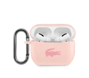 Lacoste Liquid Silicone Glossy Printing Logo Puzdro pre Airpods Pre Pink