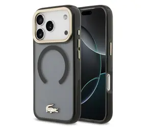 Lacoste PC/TPU Frosted FINISH Gold Logo MagSafe Zadný Kryt pre iPhone 17 Pro Black