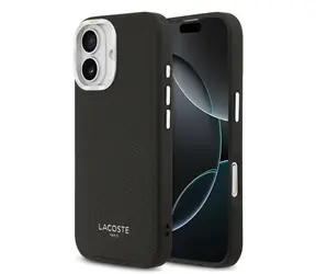 Lacoste PU Leather Champs Elysees MagSafe Zadný Kryt pre iPhone 17 Black
