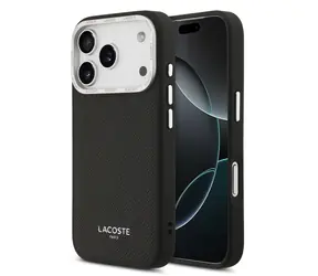 Lacoste PU Leather Champs Elysees MagSafe Zadný Kryt pre iPhone 17 Pro Black