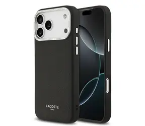 Lacoste PU Leather Champs Elysees MagSafe Zadný Kryt pre iPhone 17 Pre Max Black