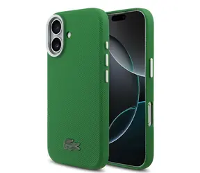 Lacoste PVC Iconic Petit Pique Metal Logo MagSafe Zadný Kryt pre iPhone 17 Green