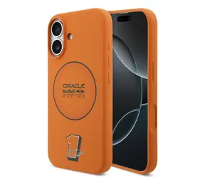 Red Bull Silicone Blue Ring MagSafe Zadný Kryt pre iPhone 17 Orange