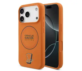 Red Bull Silicone Blue Ring MagSafe Zadný Kryt pre iPhone 17 Pre Orange