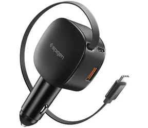 Spigen Essential EV603BT nabíjačka do auta / 2x USB-C / USB-A / 60W