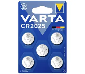 Varta Gombíková batéria CR2025 5ks / 3.0V / 170 mAh / lítium / v blistri 