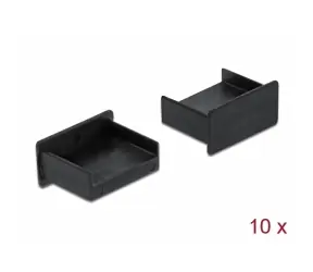 DeLock Prachová záslepka pre USB Type-A samica samica bez uchopenia 10 kusov čierna