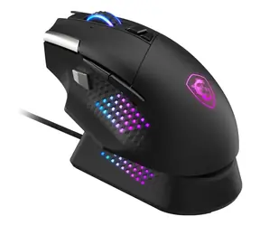 MSI Versa Pro + Mouse Dock Pro set čierna / Herná optická myš / 26000 DPI / 13 tlačidiel / USB / BT / RGB