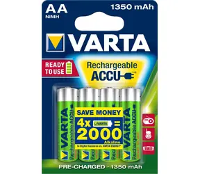 Varta RECHARGE Nabíjacia batéria AA / 1.2V / 1350mAh / NiMH / 4 ks / v blistri