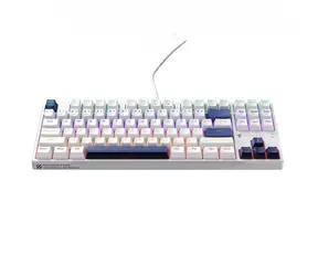 Machenike K500B-B87 biela / mechanická herná klávesnica / USB / RGB / Red Switch / 1.6m