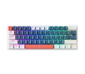 Machenike K500-B61 bielo-modrá / mechanická herná klávesnica / USB / RGB / Brown Switch / 1.6m