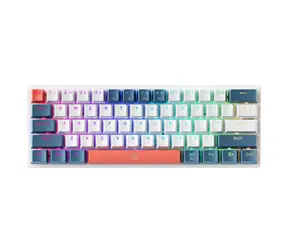 Machenike K500-B61 bielo-modrá / mechanická herná klávesnica / USB / RGB / Red Switch / 1.6m