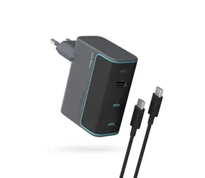Cuktech CUKAD1003EUG 100W GaN nabíjačka s USB-C káblom šedá / 2x USB-C / USB-A