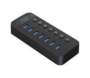 Orico CT2U3-7AB USB HUB s vypínačmi čierna / 7x USB-A 3.0 / kábel USB-A - USB-B 1m